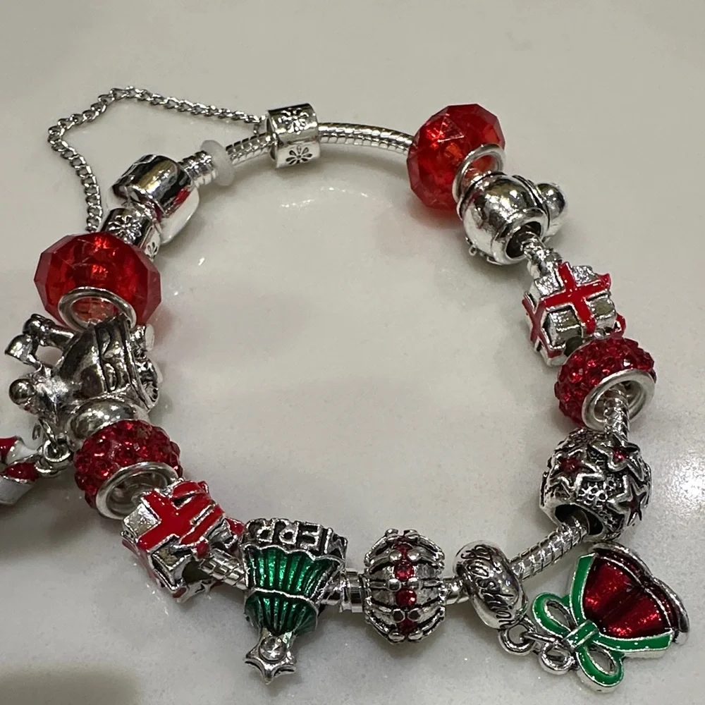 Adidas Silver Bracelet with Red and Green Charms - Picture 16 of 17